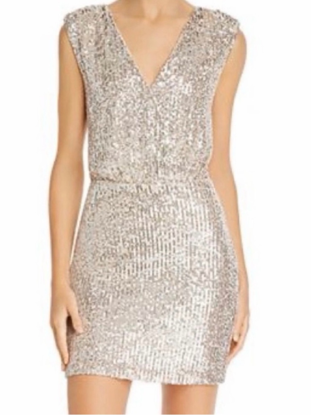 LIKELY Brienne Sequin mini cocktail  Dress champagne sz 0